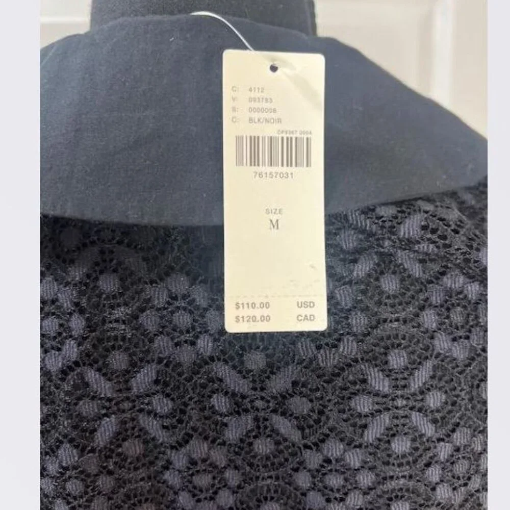 Anthropologie Maeve Draped Shell Sheer Tank in Black - Size Medium - NWT